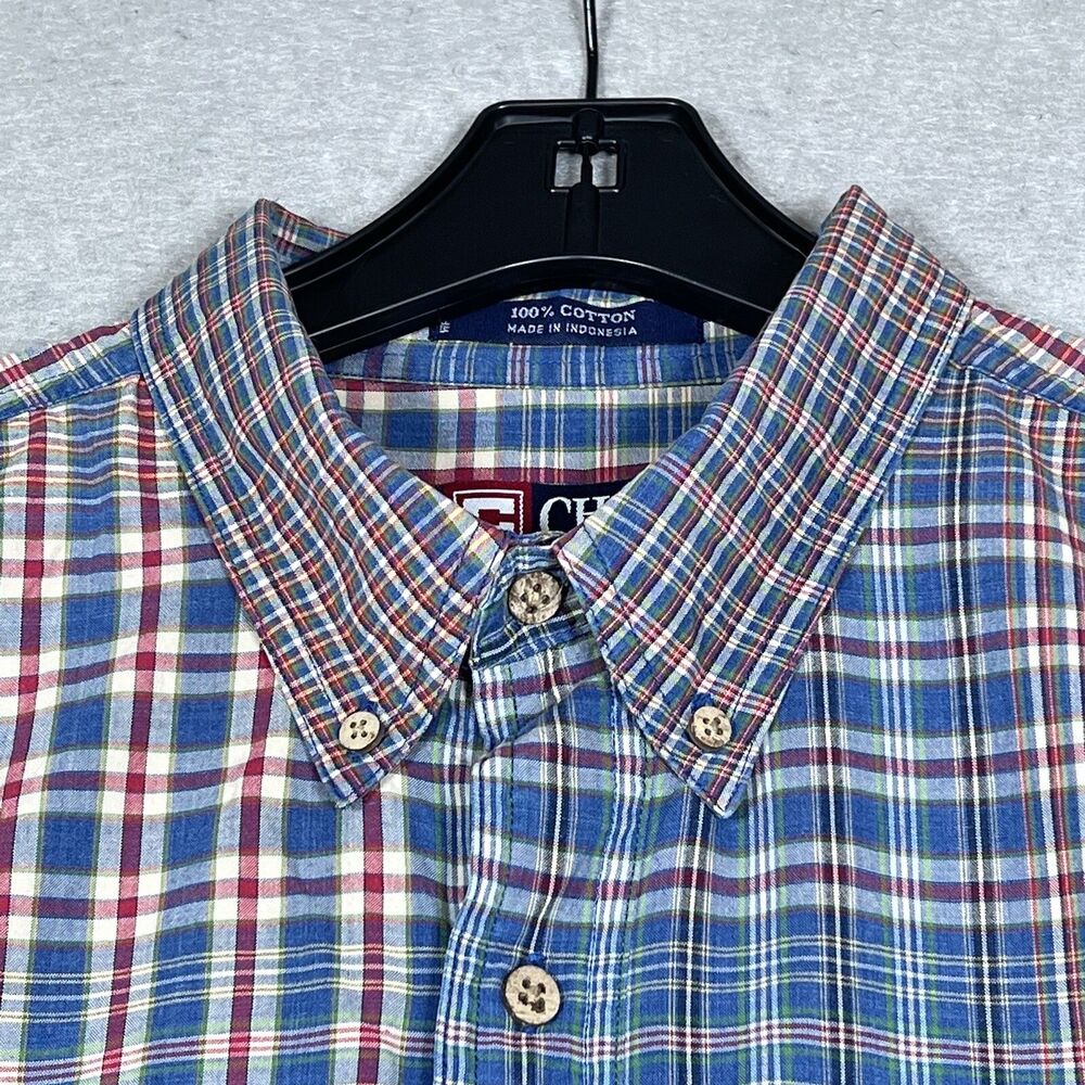 VTG Ralph Lauren Chaps Shirt Mens XL Multicolor Plaid Short Sleeve Button-Down - Picture 2 of 11